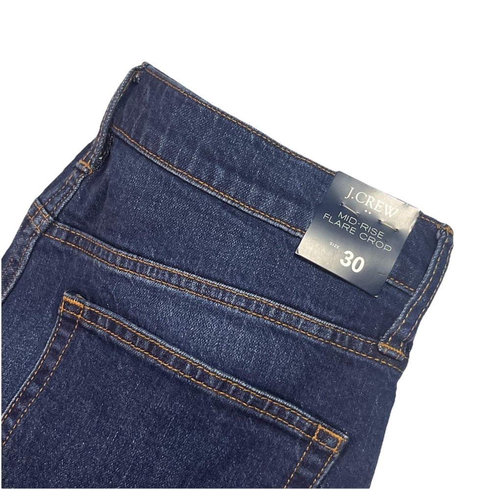 NWT J Crew Women's Size 30 High Rise Crop Flare Whiskered Mid-Rise‎ 30x25 Jeans